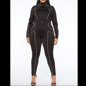 Fashion Nova jumpsuit with jacket 2X never Used